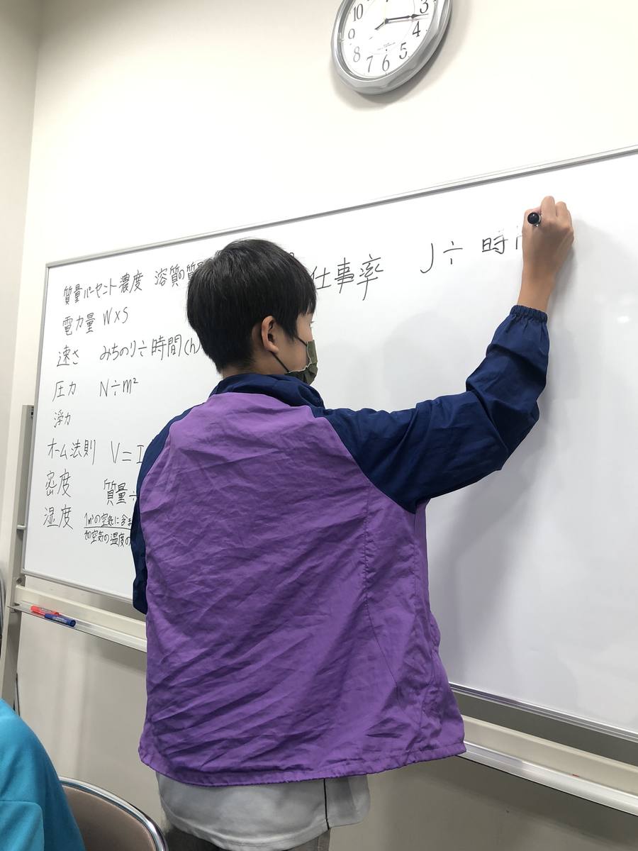 ホワイトボードで解説する様子